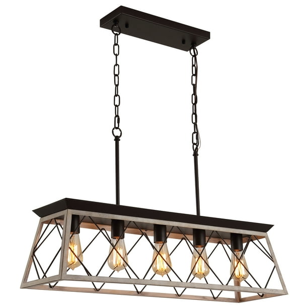 Industrial Farmhouse Iron Chandelier Light Edison Cafe Bar Restaurant Rustic 6